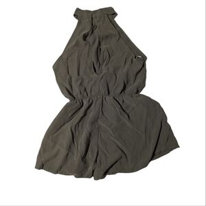 Sienna Sky Olive Green Halter Romper Size Large | Flowy Boho Summer